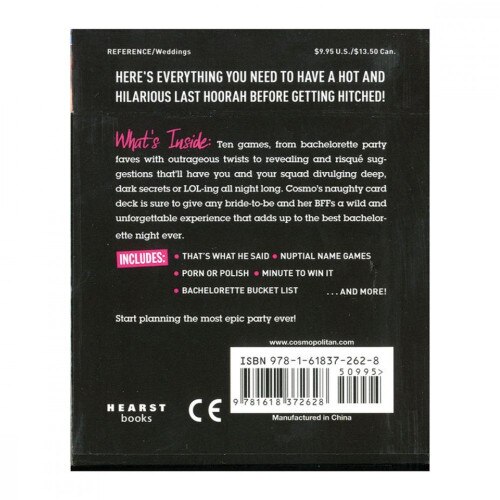 Back View of the Cosmo's Bachelorette Party Games packaging on a white background