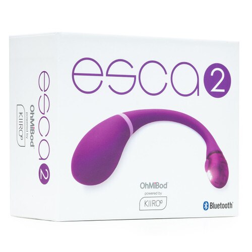 An image of the Esca 2 box on a white background. The box is white with purple lettering and an image of the Esca 2 on the front.