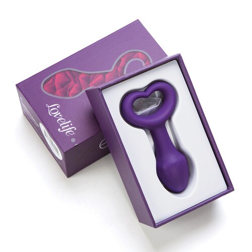 An image of Lovelife Explore lying in its box, propped up against the box lid.