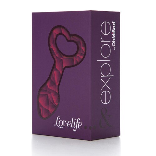 An image of the dark purple Lovelife Explore box standing upright on a white background.