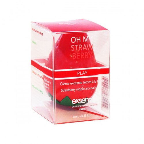 Front View of the Exsens Oh My Nipple Arousal Strawberry Stand alone product on white background
