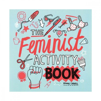 Front view of the Feminist Activity Book Cover on a white background