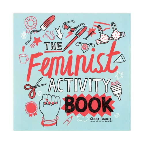 Front view of the Feminist Activity Book Cover on a white background