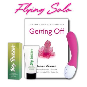 Front View of the Flying Solo Masturbation Month Gift Set on a white background