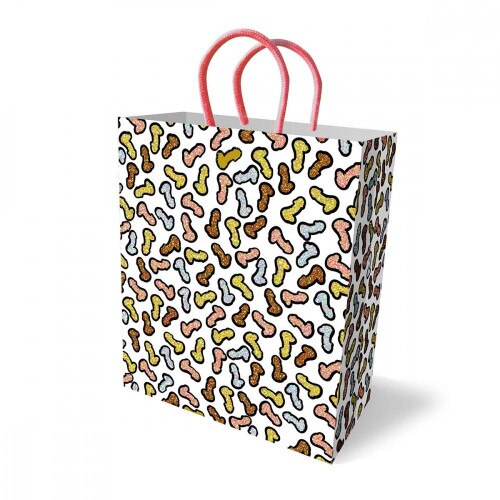 Front View of Glitterati Penis Party Gift Bag on a white background