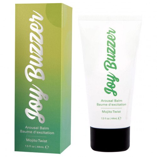 Front view of 1.5oz Mojito Twist Jelique Joy Buzzer Arousal Balm with white background