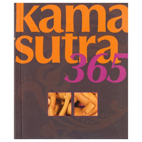 An image of the book cover of Kama Sutra 365. It is brown with orange and purple lettering.