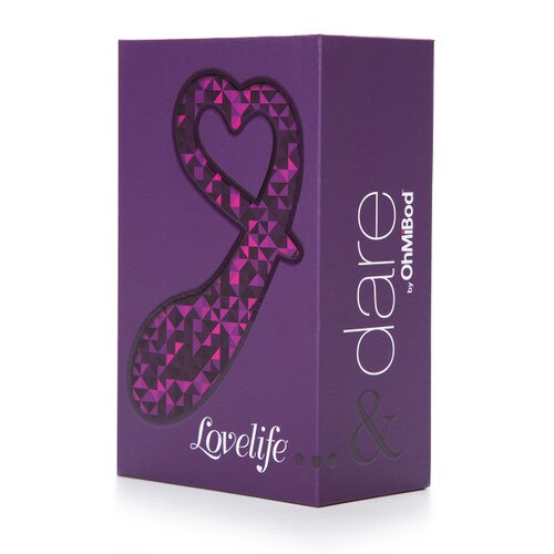 An image of the dark purple Lovelife Dare box standing upright on a white background.