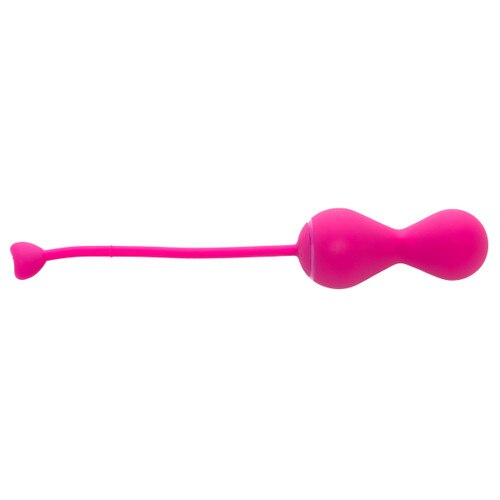 An overhead view of the Lovelife Krush with its tail fully extended. The tail serves as an antennae to improve bluetooth connectivity and a retrieval cord.