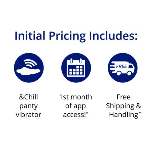Initial Pricing Includes and chill panty vibrator first month of app access and free shipping