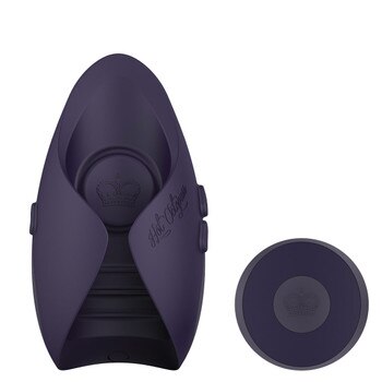 An image of the hands-free Pulse III Duo by Hot Octopuss with its remote control.