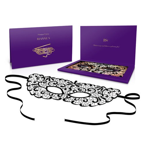 Side view of Rianne S Jane mask with packaging on a white background