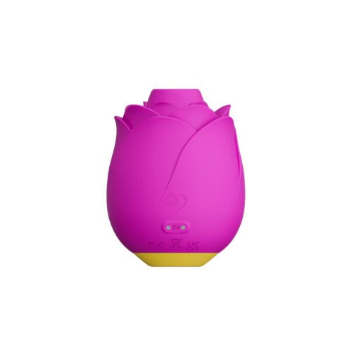 Romp Rose unique clitoral stimulator in Hot Pink back on a white background
