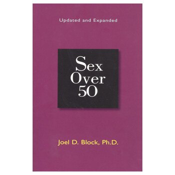 The purple and black book cover of "Sex Over 50" by Joel D. Block, PhD.