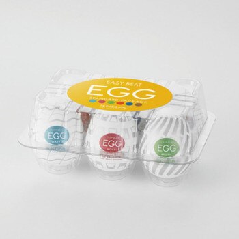 Tenga Easy Beat Egg Masturbator 6 Pack in packaging on a white background