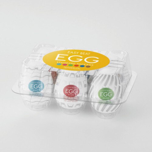 Tenga Easy Beat Egg Masturbator 6 Pack in packaging on a white background