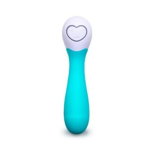 Discreet and powerful lovelife cuddle mini in turquoise vibrator on a white background